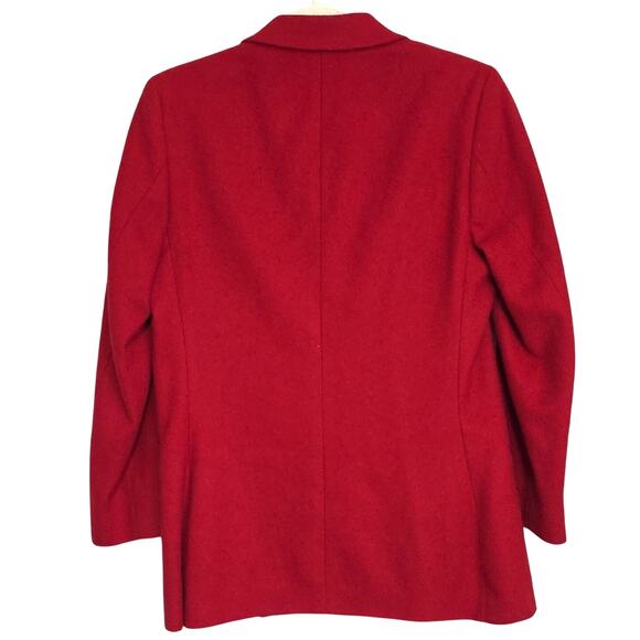 L.L. Bean Womens Sz 6 Red Cashmere Wool Shoulder Pads Made in USA Vintage Blazer - Picture 2 of 15